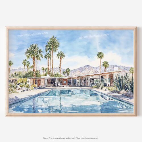 01 - 01 - Palm Springs Watercolor - Horizontal Art - Digital Download - Main.jpg