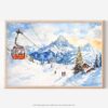 01 - 01 - Skiing in Grindelwald Watercolor - Horizontal Art - Digital Download - Main.jpg