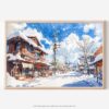 01 - 01 - Winter in Hokkaido Watercolor - Horizontal Art - Digital Download - Main.jpg