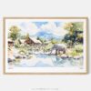01 - Framed Chiang Mai Thailand Watercolor - Horizontal Art Print - Main.jpg