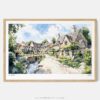 01 - Framed Cotswolds England Watercolor - Horizontal Art Print - Main.jpg