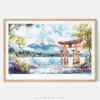 01 - Framed Hakone Japan Watercolor - Horizontal Art Print - Main.jpg