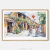 01 - Framed Hoi An Vietnam Watercolor - Horizontal Art Print - Main.jpg