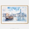 01 - Framed Hong Kong Watercolor - Horizontal Art Print - Main.jpg