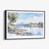 01 - Framed Lake Windermere Watercolor - Horizontal Canvas Print - Main.jpg