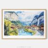 01 - Framed Lauterbrunnen Watercolor - Horizontal Art Print - Main.jpg