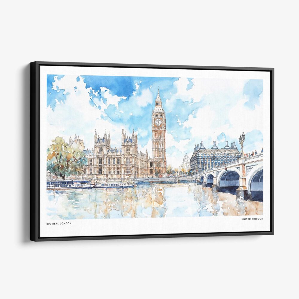 01 - Framed London Big Ben Watercolor - Horizontal Canvas Print - Main.jpg 01 - Framed London Big Ben Watercolor - Horizontal Canvas Print - Main.jpg