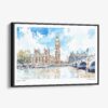 01 - Framed London Big Ben Watercolor - Horizontal Canvas Print - Main.jpg