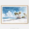 01 - Framed Los Angeles Beach Watercolor - Horizontal Art Print - Main.jpg