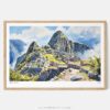 01 - Framed Machu Picchu Watercolor - Horizontal Art Print - Main.jpg