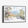 01 - Framed Medellin Watercolor - Horizontal Canvas Print - Main.jpg