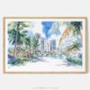 01 - Framed Miami Gardens Watercolor - Horizontal Art Print - Main.jpg