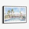 01 - Framed Palm Springs Watercolor - Horizontal Canvas Print - Main.jpg