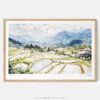 01 - Framed Sapa Valley Vietam Watercolor - Horizontal Art Print - Main.jpg