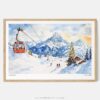 01 - Framed Skiing in Grindelwald Watercolor - Horizontal Art Print - Main.jpg