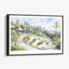 01 - Framed Ubud Bali Watercolor - Horizontal Canvas Print - Main.jpg