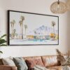 01 - Minimal Palm Springs Watercolor - Panorama Canvas Print with Black Floater Frame - Main.jpg