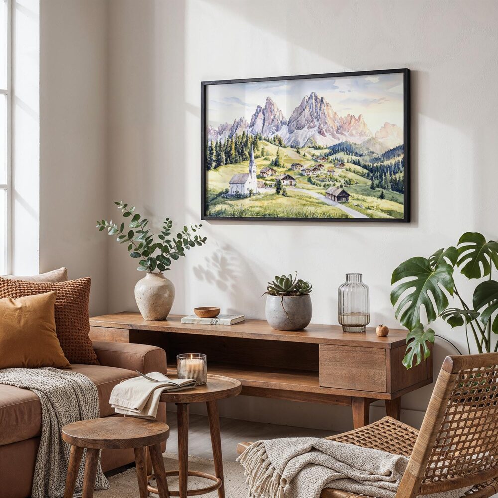 02 - 02 - Dolomites Watercolor - Horizontal Art - Digital Download - Boho Living Room.jpg 02 - 02 - Dolomites Watercolor - Horizontal Art - Digital Download - Boho Living Room.jpg
