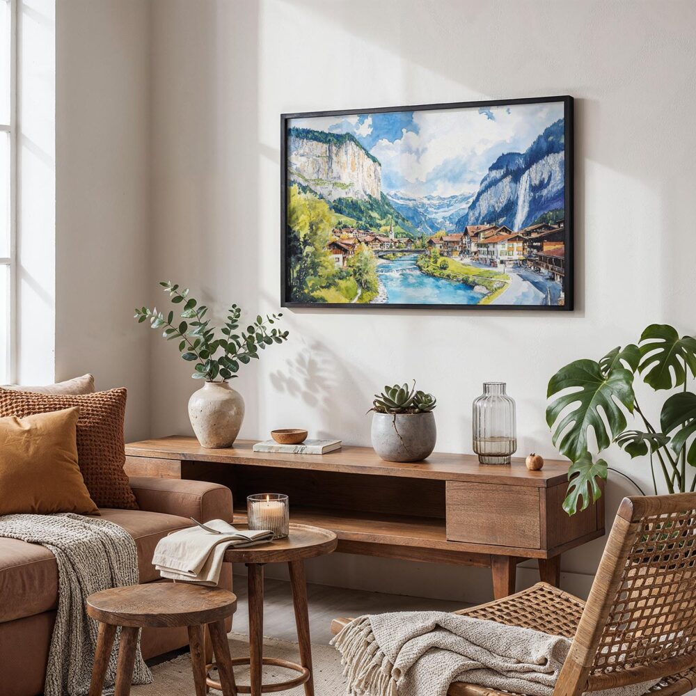 02 - 02 - Lauterbrunnen Watercolor - Horizontal Art - Digital Download - Boho Living Room.jpg 02 - 02 - Lauterbrunnen Watercolor - Horizontal Art - Digital Download - Boho Living Room.jpg