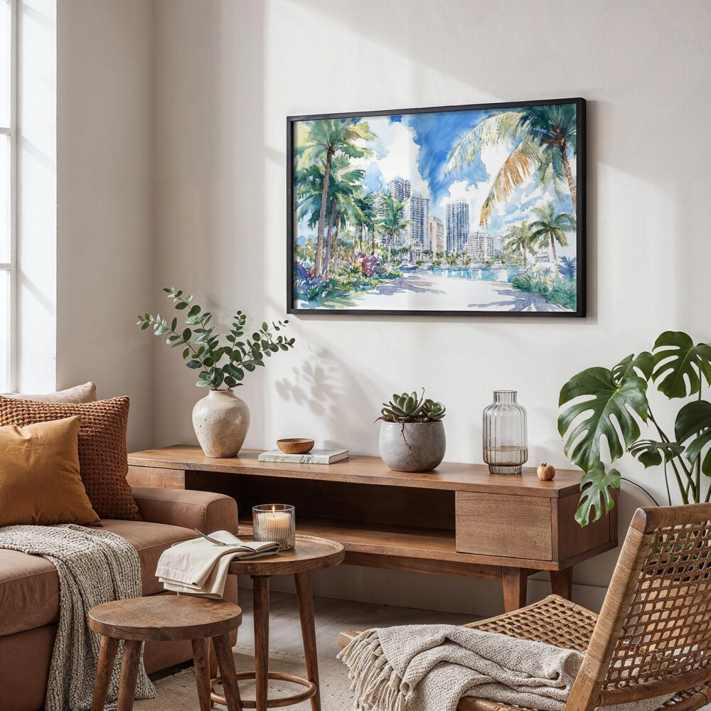 02 - 02 - Miami Gardens Watercolor - Horizontal Art - Digital Download - Boho Living Room.jpg 02 - 02 - Miami Gardens Watercolor - Horizontal Art - Digital Download - Boho Living Room.jpg
