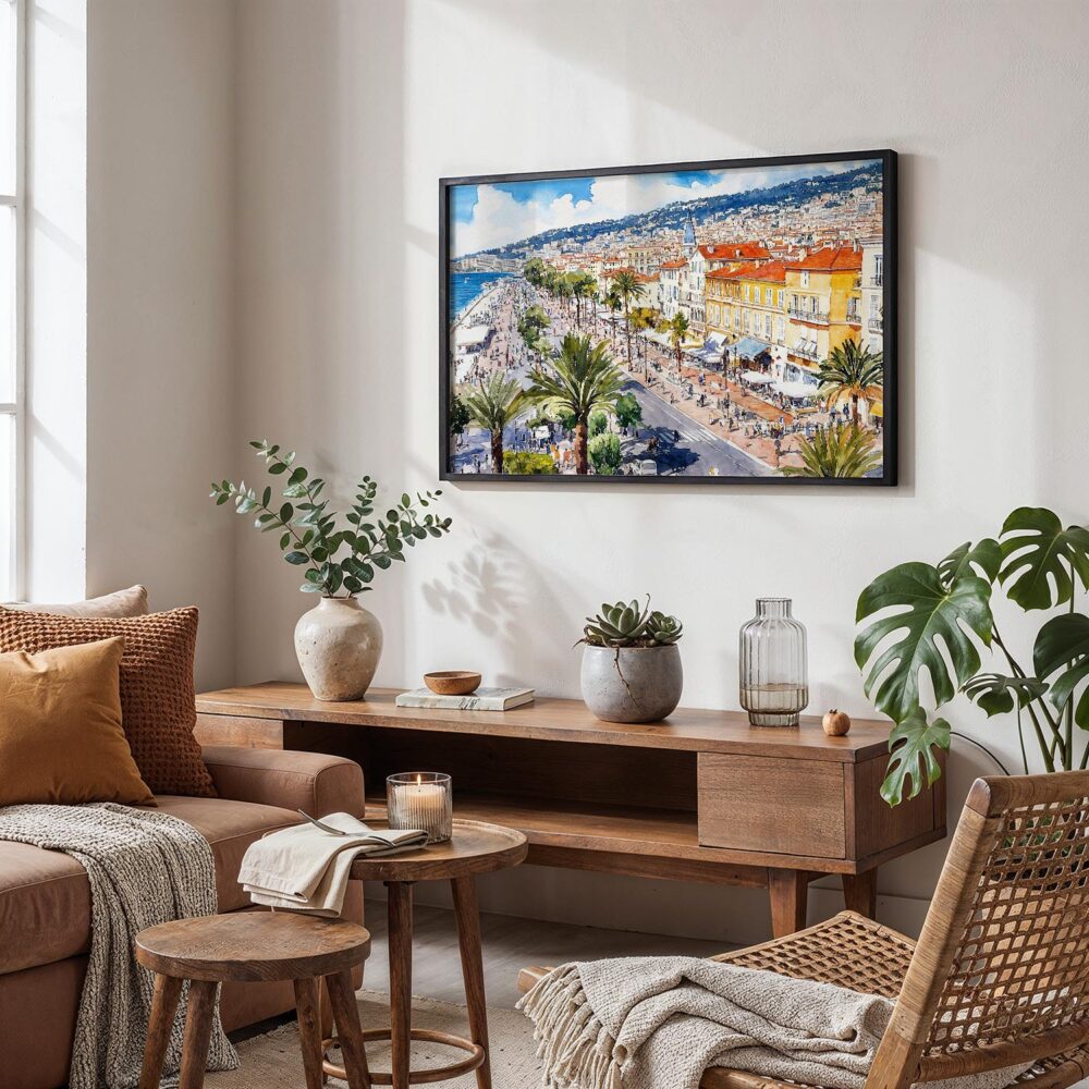 02 - 02 - Nice France Watercolor - Horizontal Art - Digital Download - Boho Living Room.jpg 02 - 02 - Nice France Watercolor - Horizontal Art - Digital Download - Boho Living Room.jpg