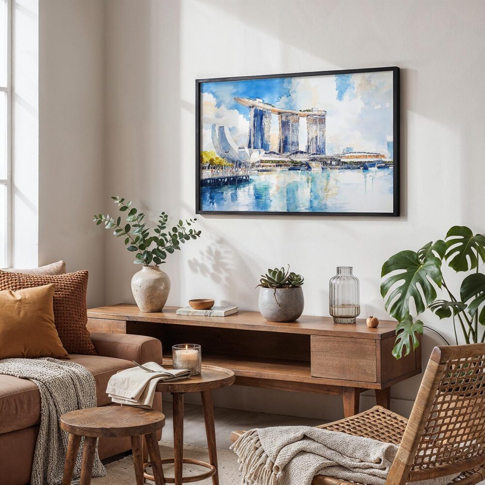 02 - 02 - Singapore Marina Bays Sands Watercolor - Horizontal Art - Digital Download - Boho Living Room.jpg 02 - 02 - Singapore Marina Bays Sands Watercolor - Horizontal Art - Digital Download - Boho Living Room.jpg