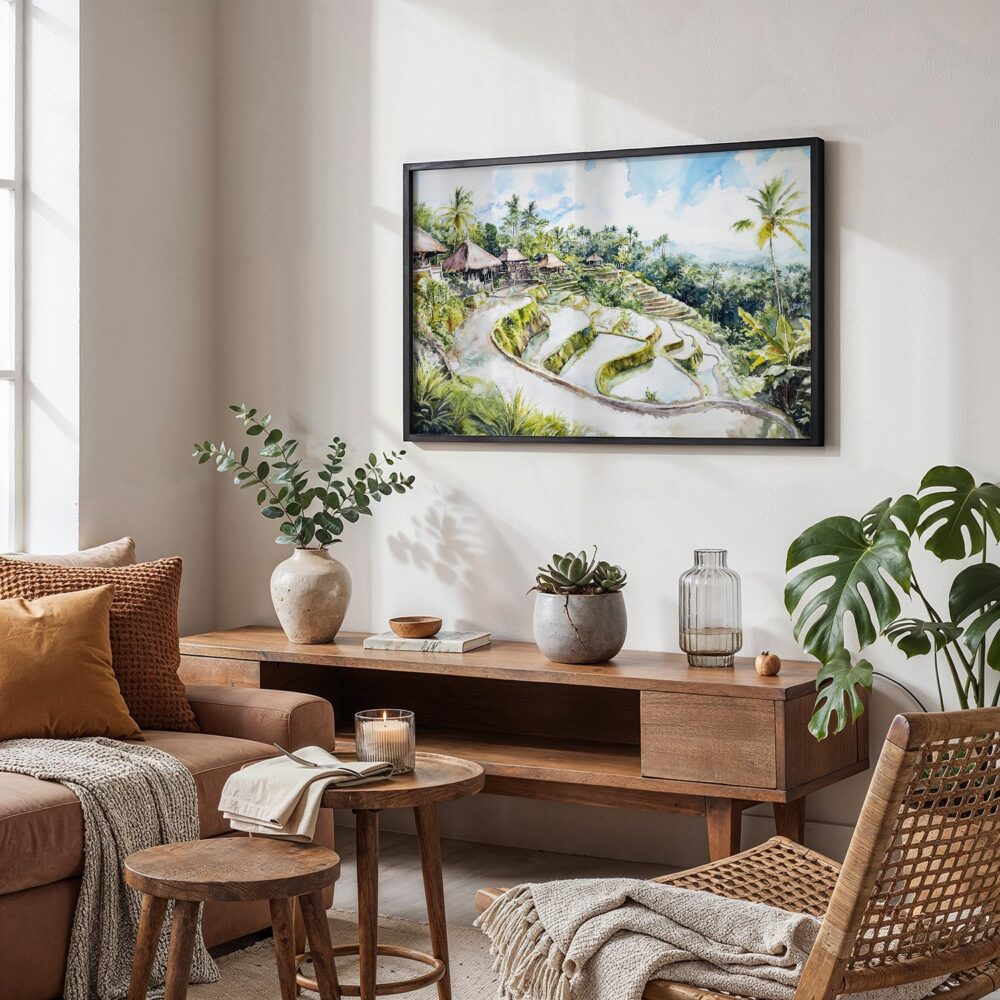 02 - 02 - Ubud Bali Watercolor - Horizontal Art - Digital Download - Boho Living Room.jpg 02 - 02 - Ubud Bali Watercolor - Horizontal Art - Digital Download - Boho Living Room.jpg