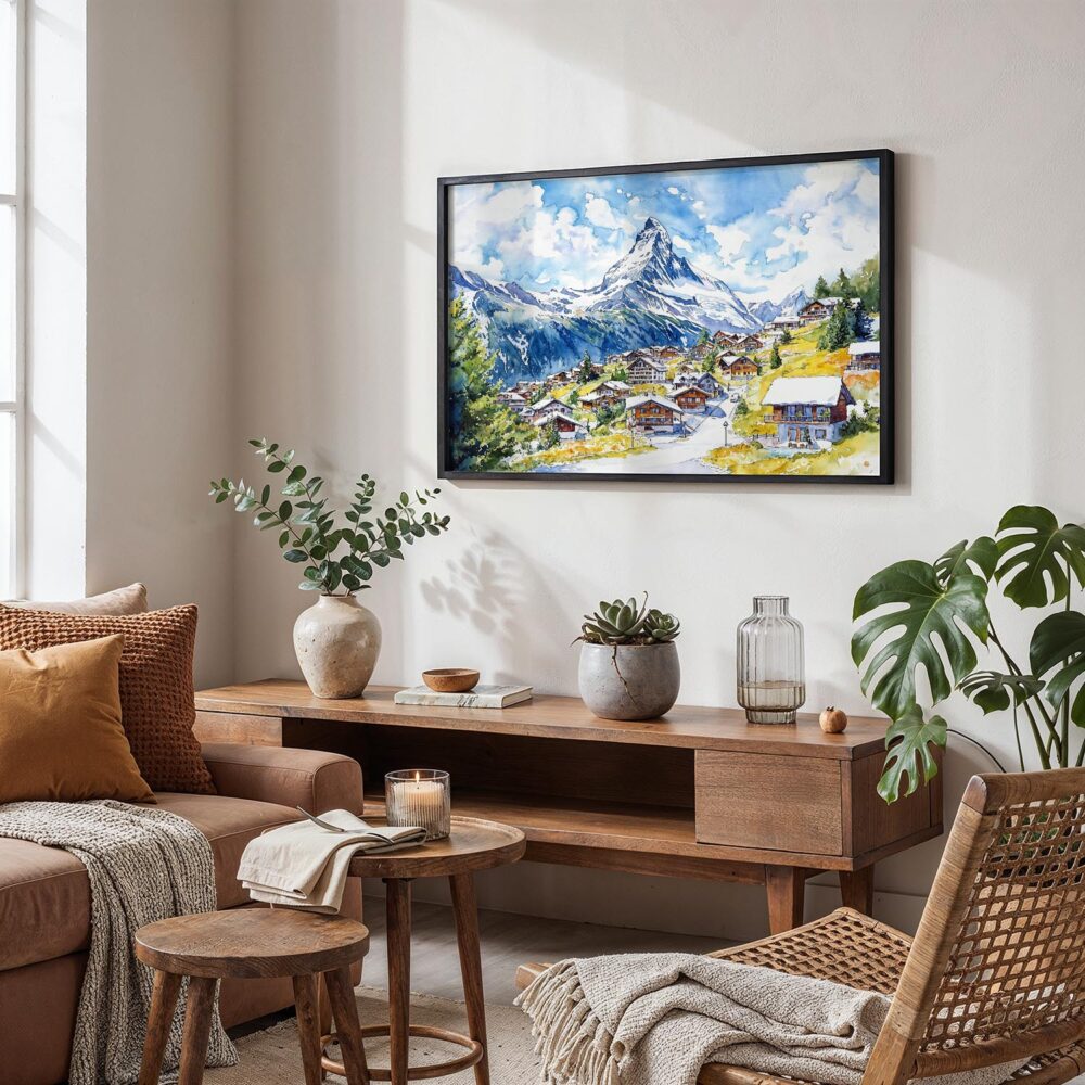 02 - 02 - Zermatt Watercolor - Horizontal Art - Digital Download - Boho Living Room.jpg 02 - 02 - Zermatt Watercolor - Horizontal Art - Digital Download - Boho Living Room.jpg