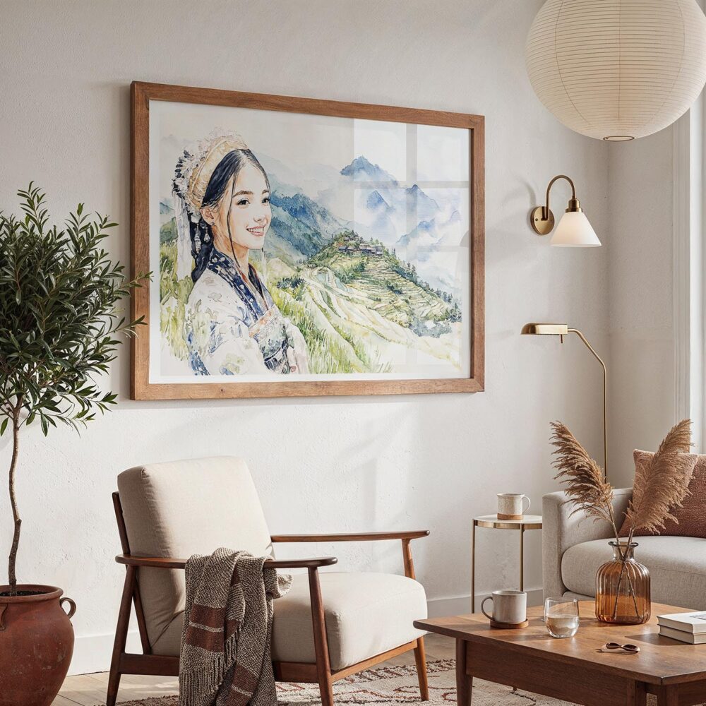 02 - 03 - Hmong Woman in Sapa Vietnam Watercolor - Horizontal Art - Digital Download - Boho Living Room 2.jpg 02 - 03 - Hmong Woman in Sapa Vietnam Watercolor - Horizontal Art - Digital Download - Boho Living Room 2.jpg
