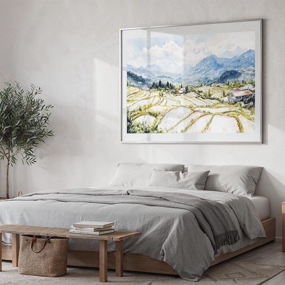 02 - 04 - Sapa Valley Vietam Watercolor - Horizontal Art - Digital Download - Bedroom.jpg 02 - 04 - Sapa Valley Vietam Watercolor - Horizontal Art - Digital Download - Bedroom.jpg