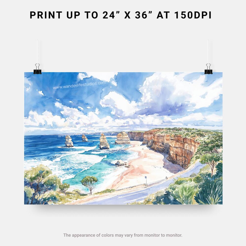 02 - 07 - Great Ocean Road Australia Watercolor - Horizontal Art - Digital Download - Print Size.jpg 02 - 07 - Great Ocean Road Australia Watercolor - Horizontal Art - Digital Download - Print Size.jpg