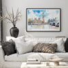 02 - Black Framed London Big Ben Watercolor - Horizontal Art Print in Scandi Living Room Above Couch.jpg