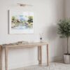 02 - Chiang Mai Thailand Watercolor - Horizontal Art Print in Hallway with White Frame.jpg