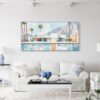 02 - Framed Abstract Geometric Palm Springs Artwork - Panorama Canvas Print - Coastal Living Room.jpg