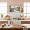 02 - Framed Cotswolds England Watercolor - Horizontal Art Print in Farmhouse style Kitchen.jpg