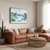 02 - Framed Ha Long Vietnam Watercolor - Horizontal Canvas Print - Boho Living Room.jpg