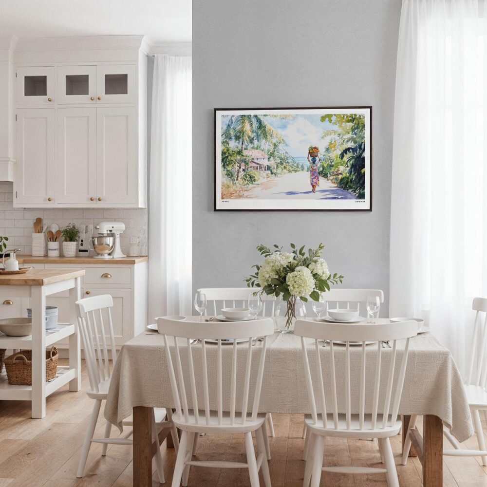 02 - Framed Jamaica Watercolor - Horizontal Canvas Print - Coastal Kitchen.jpg 02 - Framed Jamaica Watercolor - Horizontal Canvas Print - Coastal Kitchen.jpg