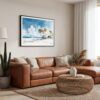 02 - Framed Los Angeles Beach Watercolor - Horizontal Canvas Print - Boho Living Room.jpg
