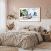 02 - Framed Phuket Thailand Watercolor - Horizontal Art Print in Boho Bedroom.jpg