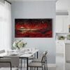 02 - Framed Red Japan Kusama Inspired Art - Panorama Canvas Print - Coastal Kitchen.jpg