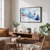 02 - Framed Skiing in Swiss Alps Watercolor - Horizontal Art Print in Boho Living Room.jpg