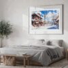 02 - Large Winter in Hokkaido Watercolor - Horizontal Art Print in Bedroom with Silver Metal Frame.jpg