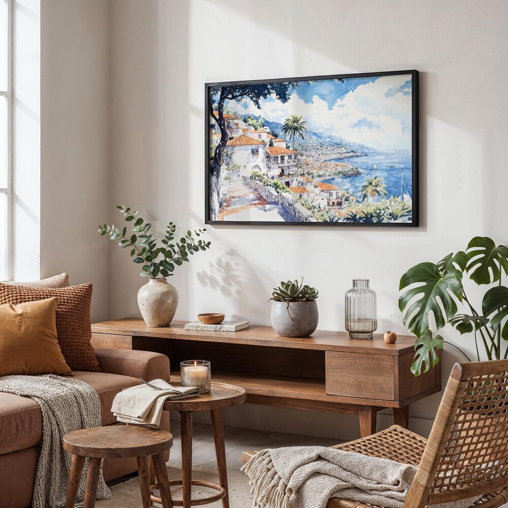 03 - 02 - Funchal Portugal Watercolor - Horizontal Art - Digital Download - Boho Living Room.jpg 03 - 02 - Funchal Portugal Watercolor - Horizontal Art - Digital Download - Boho Living Room.jpg