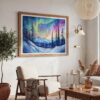 03 - 03 - Fairbanks Alaska Northern Lights Watercolor - Horizontal Art - Digital Download - Boho Living Room 2.jpg