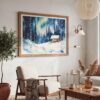 03 - 03 - Finland Lapland Aurora Watercolor - Horizontal Art - Digital Download - Boho Living Room 2.jpg
