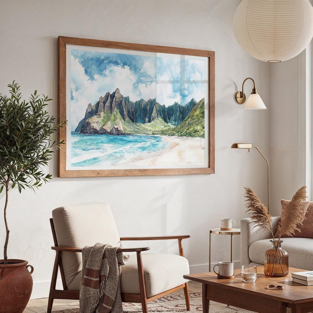03 - 03 - Haiwaii Na Pali Coast Watercolor - Horizontal Art - Digital Download - Boho Living Room 2.jpg 03 - 03 - Haiwaii Na Pali Coast Watercolor - Horizontal Art - Digital Download - Boho Living Room 2.jpg