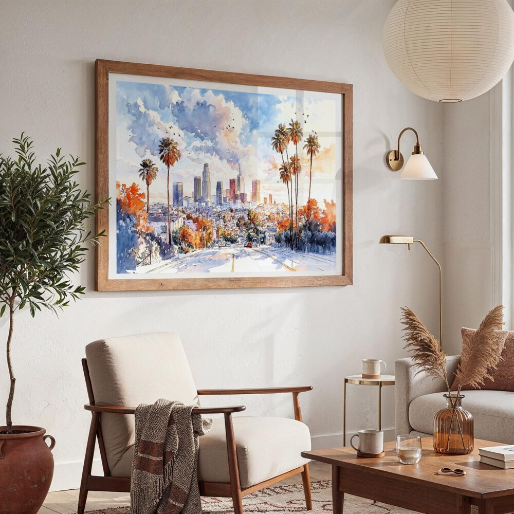 03 - 03 - Los Angeles Skyline Watercolor - Horizontal Art - Digital Download - Boho Living Room 2.jpg 03 - 03 - Los Angeles Skyline Watercolor - Horizontal Art - Digital Download - Boho Living Room 2.jpg