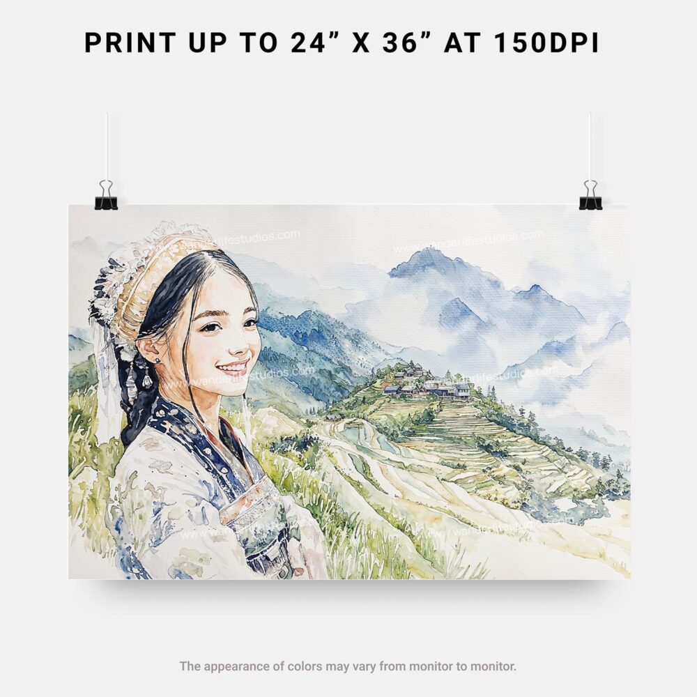 03 - 07 - Hmong Woman in Sapa Vietnam Watercolor - Horizontal Art - Digital Download - Print Size.jpg 03 - 07 - Hmong Woman in Sapa Vietnam Watercolor - Horizontal Art - Digital Download - Print Size.jpg