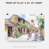03 - 07 - Hoi An Vietnam Watercolor - Horizontal Art - Digital Download - Print Size.jpg