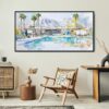 03 - Framed Abstract Midcentury Palm Springs Watercolor - Panorama Canvas Print - Boho Chair.jpg